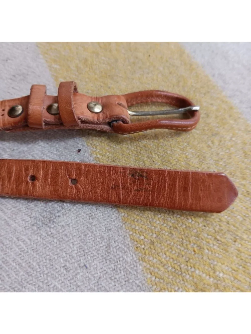 Medium Women's 1980's Vintage Boho Belt Brown Leather Skinny